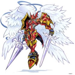  armor digimon digimon_(creature) dukemon dukemon_crimson_mode shadow sword weapon wings 