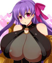 10s 1girl afuro areola_slip bare_shoulders bodysuit breasts cleavage fate/extra fate/extra_ccc fate/grand_order fate_(series) gigantic_breasts looking_at_viewer o-ring o-ring_top parted_lips passionlip_(fate) pink_eyes purple_hair skindentation solo rating:Questionable score:21 user:danbooru