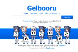  3girls counter_girls gelbooru get internet logo milestone multiple_girls palindrome striped striped_background 