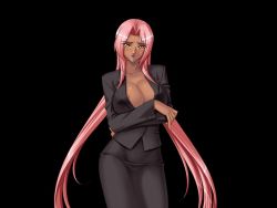 00s 1girl areola_slip black_background blush breasts business_suit cleavage collarbone contemporary crossed_arms dark-skinned_female dark_skin female_focus formal game_cg hair_intakes head_tilt hip_focus ingrid_(taimanin_asagi) kagami_hirotaka large_breasts lilith-soft lipstick long_hair looking_at_viewer makeup mole no_bra no_shirt pink_hair shiny_skin simple_background solo standing suit tachi-e taimanin_(series) taimanin_asagi taimanin_murasaki very_long_hair yellow_eyes rating:Questionable score:141 user:Chisame_Tenshi