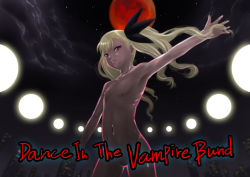  1girl blonde_hair blood city cloud dance_in_the_vampire_bund flat_chest from_below full_moon loli media_factory mina_tepes moon navel night nipples nude outdoors outstretched_arm red_eyes red_moon sky solo standing star_(symbol) twintails vampire  rating:Questionable score:15 user:MidbossVyers