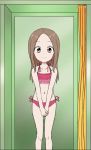  10s 1girl adjusting_clothes adjusting_swimsuit animated arm_behind_head armpits arms_up bikini blush breasts cleavage curtains fitting_room forehead frilled_bikini frills hands_on_own_hips happy holding_hands indoors karakai_jouzu_no_takagi-san l.eleven loli looking_at_viewer model modeling navel outstretched_arms parted_bangs pov pov_dating pov_hands smile solo_focus striped_bikini striped_clothes swimsuit takagi-san ugoira video  rating:Questionable score:115 user:Perv-Ultra