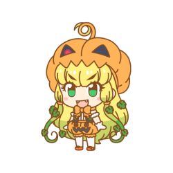  1girl blonde_hair bow bowtie green_eyes jack-o&#039;-lantern_(kemono_friends) kemono_friends kemono_friends_pavilion long_hair looking_at_viewer official_art open_mouth solo transparent_background 