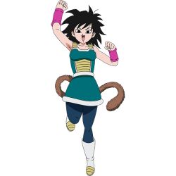  1girl black_hair breasts dragon_ball dragon_ball_super dragon_ball_super_broly gine looking_at_viewer medium_breasts official_art smile solo  rating:General score:10 user:User15899