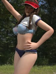  1girl 3d absurdres ass blue_eyes breasts brown_hair dead_or_alive dead_or_alive_5 dead_or_alive_5_last_round female_focus highres hitomi_(doa) hitomiluv3r hitomiluv3r_3d panties underwear  rating:Questionable score:8 user:DarthDaniel96