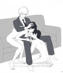3boys age_difference clothed_male_nude_male clothed_on_nude couch fellatio formal group_sex hatake_kakashi im. masturbation monochrome multiple_boys naruto naruto_(series) naruto_shippuuden nude oral penis sai sex shota suit teacher teacher_and_student threesome uchiha_sasuke uncensored unzipped yaoi yaoiismy rating:Explicit score:59 user:gizzyhoe