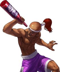 1boy abs bald bottle dark_skin dark-skinned_male fatal_fury headband highres hwa_jai king_of_fighters_xiii licking_lips male_focus mongkhon muay_thai muscular official_art ogura_eisuke topless_male shorts snk solo the_king_of_fighters the_king_of_fighters_xiii tongue tongue_out transparent_background rating:Sensitive score:5 user:danbooru