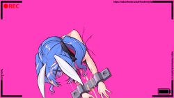  all_the_way_through anal animal_costume animated animated_gif blue_hair egg inflation ovipositor pregnant rabbit_costume rabbit_hole_(vocaloid) ranken stomach_bulge tentacle_pit tentacles throat_bulge 