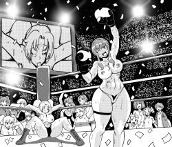6+girls boxing defeat multiple_girls original tagme topless unconscious