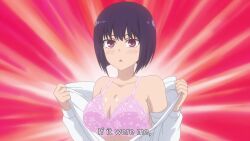  1boy 2girls animated anime_screenshot black_hair bouncing_breasts bra breasts brown_hair cleavage collarbone hachiouji_naoto hair_ornament hairclip highres ijiranaide_nagatoro-san large_breasts long_hair multiple_girls nagatoro_hayase open_clothes open_mouth open_shirt pink_bra red_background red_eyes school_uniform shirt sound subtitled sunomiya_hana tagme underwear undressing video white_shirt  rating:Questionable score:189 user:PuttHutt