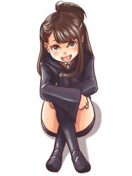 10s 1girl :p boots brown_eyes brown_hair kagari_atsuko knee_boots little_witch_academia long_hair ninjaham no_headwear sitting solo tongue tongue_out witch rating:Sensitive score:28 user:danbooru