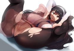 1boy 1girl animal_penis anus ass bestiality black_hair blush breasts cleft_of_venus clitoris girls&#039;_frontline horse horse_penis huge_breasts long_hair navel penis pussy ribbon sinensian spread_legs testicles thighs type_95_(girls&#039;_frontline) uncensored yellow_eyes rating:Explicit score:197 user:kein718