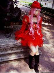  airbrushed chinese_text cosplay photo_(medium) pink_hair tagme  rating:Sensitive score:4 user:hntcboy