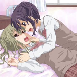  2girls character_request multiple_girls saliva saliva_trail source_request tagme yuri  rating:Questionable score:12 user:draco-00100