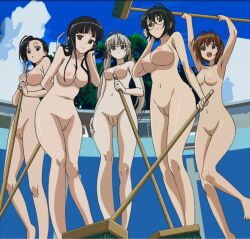  6girls amatsume_akira cleft_of_venus highres kasugano_sora kuranaga_kozue migiwa_kazuha nipples nude nude_filter pussy screencap third-party_edit yorihime_nao yosuga_no_sora 