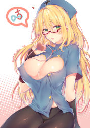 10s 1girl areola_slip arm_at_side arm_support arm_warmers atago_(kancolle) black_panties black_pantyhose blonde_hair breasts buttons cleavage cleavage_cutout clothing_cutout covered_erect_nipples eyebrows fingernails glasses green_eyes hair_between_eyes halftone hat heart highres holding interlocked_mars_and_venus_symbols kantai_collection large_breasts long_hair looking_at_viewer mars_symbol no_bra no_pants nurse nurse_cap obiwan panties panties_over_pantyhose pantyhose red_background semi-rimless_eyewear sharp_fingernails shiny_clothes short_sleeves solo speech_bubble spoken_mars_symbol spoken_venus_symbol stethoscope sweat turtleneck two-tone_background under-rim_eyewear underwear venus_symbol w white_background rating:Questionable score:38 user:danbooru