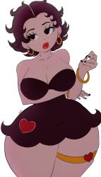  betty_boop_(character) black_dress bracelet breasts breasts_apart breasts_out dress fleischer_studios highres jewelry noblood_(ryandomonica) paramount_pictures thick_thighs thighs  rating:Sensitive score:35 user:jhdskjvjk133