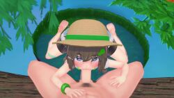  1boy 1girl 3d animated blue_eyes brown_hair clothed_female_nude_male fellatio freckles heart heart-shaped_pupils hetero indie_virtual_youtuber koikatsu_(medium) lily_hopkins loli lolianon_(pixiv93529273) looking_at_viewer nude oral outdoors penis pond pov pov_crotch solo_focus sound symbol-shaped_pupils tagme testicles video virtual_youtuber  rating:Explicit score:480 user:Loliloveranon