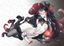 10s 1futa abyssal_ship bad_id bad_pixiv_id ban!_(bansankan) black_hair black_hat black_thighhighs cock_ring collar commentary_request erection flat_chest full_body futanari gradient_background hat isolated_island_oni kantai_collection large_penis loli lolita_fashion long_hair navel_piercing nipples pale_skin penis piercing red_eyes sex_toy solo stomach testicles thighhighs very_long_hair rating:Explicit score:81 user:danbooru