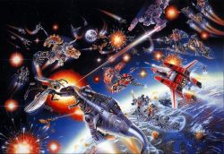 1980s_(style) aircraft arm_cannon autobot battle bombshell_(transformers) box_art bug car decepticon dinobot_(beast_wars) dinosaur earth_(planet) epic explosion grimlock helicopter jeffrey_mangiat jetfire kickback_(transformers) mecha missile moon motor_vehicle name_characters no_humans official_art oldschool planet realistic retro_artstyle robot scan science_fiction shockwave_(transformers) shrapnel_(transformers) skyfire slag_(transformers) sludge_(transformers) snarl_(transformers) space spacecraft swoop sword tracks_(transformers) traditional_media transformers transformers:_generation_1 tyrannosaurus_rex vehicle vf-1 vf-1_super weapon whirl_(transformers) rating:Sensitive score:12 user:danbooru