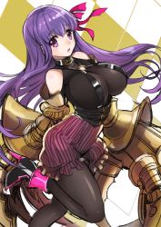 10s 1girl aono_shimo bad_id bad_twitter_id bare_shoulders black_pantyhose blush breasts claws fate/extra fate/extra_ccc fate/grand_order fate_(series) hair_ribbon highres huge_breasts large_breasts long_hair looking_at_viewer open_mouth pantyhose passionlip_(fate) purple_eyes purple_hair ribbon solo thighs rating:Sensitive score:21 user:danbooru