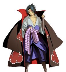  bishounen black_hair cloak naruto naruto_(series) tonchiki uchiha_sasuke 