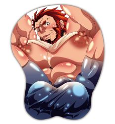  1boy bara bulge fate_(series) iskandar_(fate) looking_at_viewer male_focus mousepad mousepad_(object) nipples raijinoh simple_background solo underwear white_background  rating:Questionable score:7 user:H4CH1W4AN