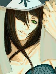  1girl artist_request close-up green_eyes hair_over_one_eye hat kage_hat naruto_(series) naruto_shippuuden parted_lips portrait solo terumi_mei upper_body  rating:Sensitive score:36 user:Rain_Cloud