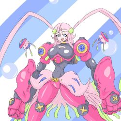 amphimon android armor digimon digimon_(creature) diving_suit full_armor gynoid mask mecha_girl robot_girl unworn_mask