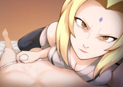  absurdres angry bedroom embarrassed highres humiliation looking_at_viewer naruto naruto_(series) naruto_shippuuden pervert pov tsunade_(naruto)  rating:Questionable score:70 user:AnimeWedgieLord