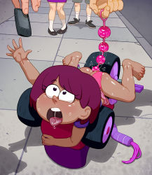  anal anal_beads anal_object_insertion ass barefoot cellphone clothing_aside dark-skinned_female dark_skin dipper_pines fuchur gravity_falls loli looking_at_object mabel_pines object_insertion open_mouth panties panties_aside phone purple_hair saliva sex_toy sex_toy_pull smartphone sweat tambry tears tongue tongue_out tricycle underwear uvula watching 