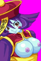  breasts capcom jiangshi lei_lei lowres pixel_art purple_hair vampire_(game) warner  rating:Questionable score:17 user:WarnerSama__