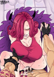  1boy 1girl ahegao blush bottomless breasts brother_and_sister charlotte_galette charlotte_katakuri cleavage covered_erect_nipples cowgirl_position drooling grabbing grabbing_another&#039;s_breast gutaigutai hair_over_one_eye highres holding_hands huge_breasts incest interlocked_fingers lipstick long_hair makeup one_piece penis pink_hair pov pubic_hair pussy red_hair red_lips sex siblings smile spread_legs straddling sweat tank_top tears uncensored vaginal yellow_eyes  rating:Explicit score:254 user:Garuldo