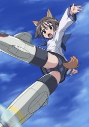 00s 1girl animal_ears ass cameltoe cleft_of_venus dog_ears dog_tail miyafuji_yoshika one-piece_swimsuit school_swimsuit solo strike_witches striker_unit swimsuit swimsuit_under_clothes tail tofu_(tf07px) world_witches_series rating:Questionable score:14 user:danbooru