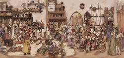 6+boys archer_(fft) arithmetician_(fft) armor bag black_mage black_mage_(fft) black_mage_(final_fantasy) blonde_hair book boots box brown_hair cabinet cape chair chemist_(fft) chinese_clothes clothes_rack dagger dancer_(fft) dragoon_(fft) dress final_fantasy final_fantasy_tactics geomancer_(fft) globe hat helmet highres horns indoors japanese_armor kabuto_(helmet) knife knight_(fft) ladder maeka_(kumaekake) male_focus mime_(fft) mirror monk_(fft) multiple_boys mystic_(fft) ninja_(fft) open_book orator_(fft) pectorals plant ponytail potted_plant ramza_beoulve reading reflection robe rug samurai_(fft) satchel shelf shield single_horn sitting smile squire_(fft) staff summoner_(fft) sword thief_(fft) thigh_boots thighhighs time_mage time_mage_(fft) treasure_chest weapon white_mage white_mage_(fft) white_mage_(final_fantasy) witch_hat wooden_floor  rating:Sensitive score:20 user:danbooru