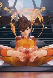  1girl 3d bad_link feet overwatch solo tagme tracer_(overwatch) 