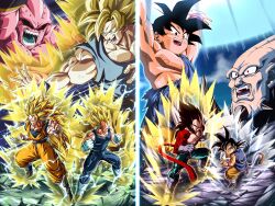 son goku, vegeta, and broly (dragon ball and 2 more) drawn by  wai_(y48754085)