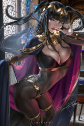  armor artist_name ass black_hair black_nails blue_fire bodystocking book bracelet breasts cape circlet cleavage eyeshadow fire fire_emblem fire_emblem_awakening holding holding_book jewelry large_breasts lips lipstick long_hair looking_at_viewer makeup nail_polish nintendo rouge_(makeup) see-through shoulder_armor signature solo tharja_(fire_emblem) twintails twisted_torso veins veiny_breasts watermark zumi_(zumidraws)  rating:Questionable score:130 user:danbooru