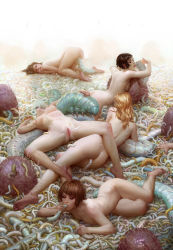  5girls barefoot bestiality breasts bug feet highres bug jana_schirmer johannes_voss multiple_girls nude object_insertion pussy soles toes vaginal  rating:Explicit score:61 user:powerizer