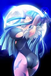 1girl ass breasts capcom female_focus full_moon large_breasts looking_back moon morrigan_aensland night nipples open_mouth outdoors sky solo vampire_(game) rating:Questionable score:46 user:Princess_of_Hoenn