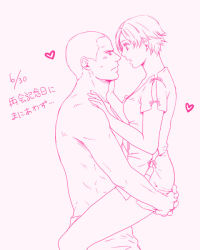 1boy 1girl abs bad_id bad_pixiv_id breasts buzz_cut couple eye_contact holding hospital_gown ishimura jake_muller lineart looking_at_another medium_breasts monochrome muscular aged_up resident_evil resident_evil_2 resident_evil_6 sherry_birkin topless_male short_hair straddling translation_request upright_straddle very_short_hair rating:Sensitive score:11 user:danbooru