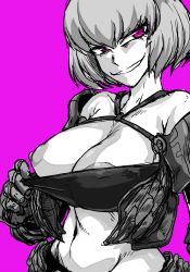 armor breasts clementine_(overlord) flashing highres overlord_(maruyama) purple_eyes rating:Explicit score:58 user:Leadenema