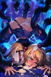  1girl anna_sophia_(benzaiten_academy_chronicles) ass benzaiten_academy_chronicles blonde_hair blood blue_eyes commentary cum cum_in_mouth cum_on_hair ejaculation injury jack-o&#039;_challenge long_hair optionaltypo panties penis_tentacle rape restrained rolling_eyes solo spread_legs sweat tentacle_sex tentacles tentacles_under_clothes top-down_bottom-up torn_clothes torn_panties twintails underwear  rating:Explicit score:428 user:danbooru