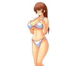 1girl bikini breasts closed_eyes dead_or_alive g_kilo-byte kasumi_(doa) large_breasts saberfish simple_background solo swimsuit tecmo rating:Questionable score:5 user:jojosstand