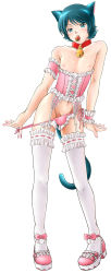  1boy absurdres animal_ears bell blush bow bulge cat_boy cat_ears cat_tail collar corset crossdressing cum cum_on_body cum_on_food food fruit highres kamille_bidan male_focus mouth_hold navel panties panty_pull ribbon saliva short_hair shota solo strawberry tail thighhighs topless_male trap underwear  rating:Explicit score:137 user:yaoilover
