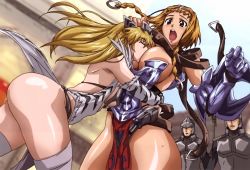 2girls armor bare_shoulders blonde_hair blush braid breast_smother breasts captain_of_the_royal_guard_elina cleavage closed_eyes elina_(queen&#039;s_blade) elina_(queen's_blade) exiled_warrior_leina face_to_breasts gauntlets hairband highres hug incest kaneko_hiraku large_breasts leina_(queen&#039;s_blade) leina_(queen's_blade) long_hair multiple_girls official_art official_wallpaper open_mouth queen&#039;s_blade siblings sisters standing surprised sweat thighhighs twin_braids twintails wallpaper yuri rating:Questionable score:122 user:danbooru