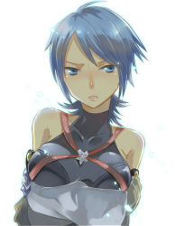  1girl aqua_(kingdom_hearts) artist_request blue_eyes blue_hair breasts crossed_arms highres kingdom_hearts kingdom_hearts_birth_by_sleep large_breasts matching_hair/eyes solo  rating:Sensitive score:49 user:8bit