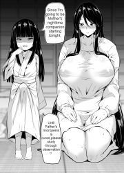 2girls age_difference breasts bug bulge censored covered_erect_nipples curvy english_text erection erection_under_clothes facing_viewer femdom futa_with_female futanari huge_breasts incest japanese_clothes large_penis loli looking_at_penis looking_at_viewer makin_tama monochrome mother_and_daughter multiple_girls netorare onee-loli penis see-through size_difference small_penis_humiliation translated rating:Explicit score:406 user:Zen84