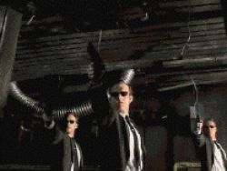  4boys agent_smith animated animated_gif gun lowres male_focus multiple_boys the_matrix ultraman weapon 