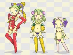  3girls cherry_poi food fruit magical_girl multiple_girls partial_nude siblings  rating:Explicit score:0 user:cherry-poi-otaku